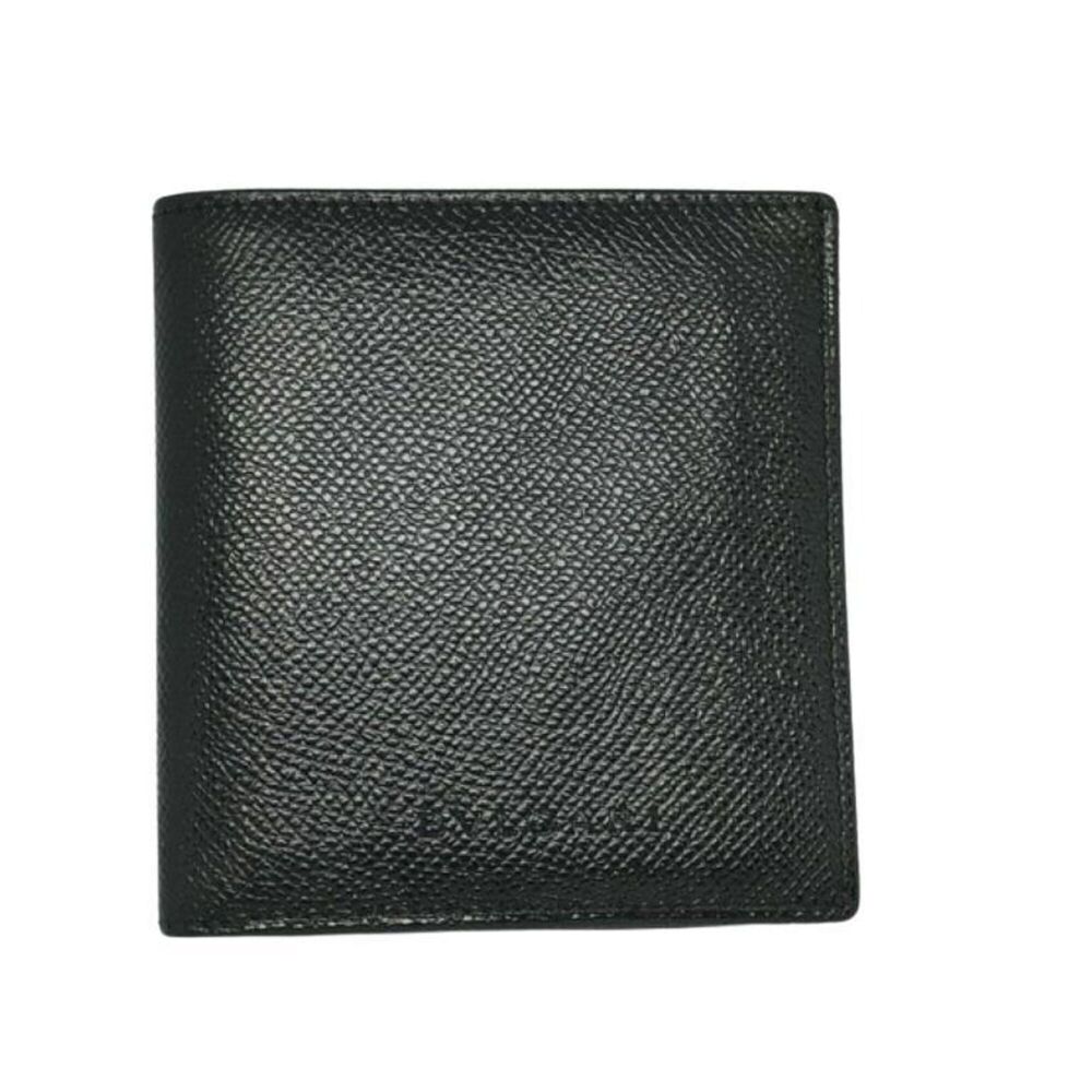 BVLGARI Bi-fold Wallet, Black Leather, Men's